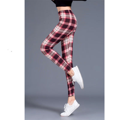 Ladies milk silk printed stretch slim leggings