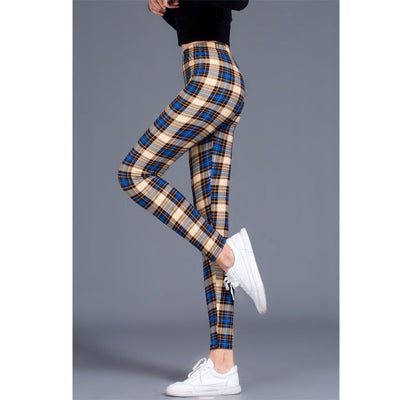 Ladies milk silk printed stretch slim leggings
