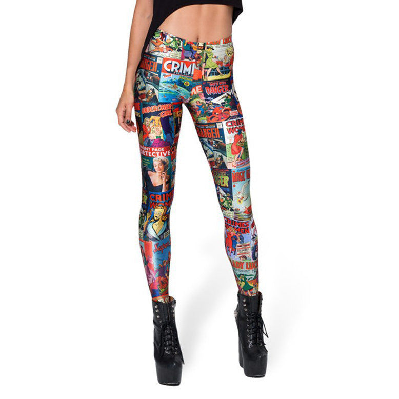 Ladies Fashion Thin Tree Print Starry Leggings