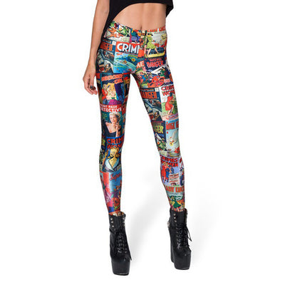 Ladies Fashion Thin Tree Print Starry Leggings