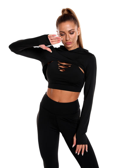 3pcs Sports Suits Long Sleeve Hooded Top