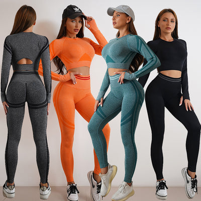 2pcs Seamless Yoga Pants Sports Gym Fitness Leggings