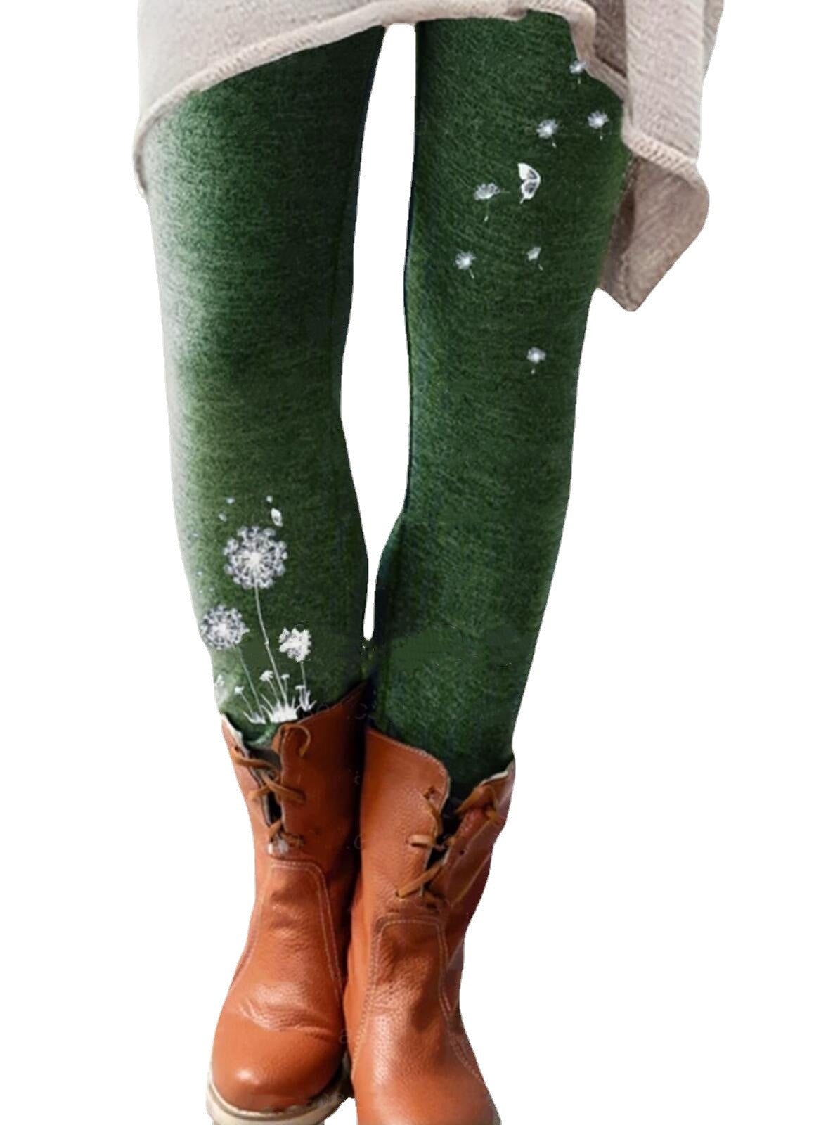 Pure Color Ladies Embroidered Elastic Tight Slimming Leggings