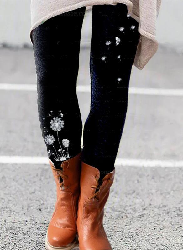 Pure Color Ladies Embroidered Elastic Tight Slimming Leggings