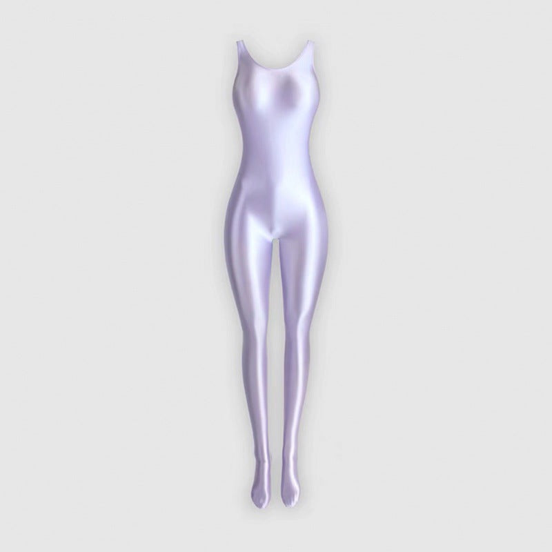 Stretch Gloss Bodysuit Shapewear Vest Leggings Ladies