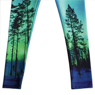 Ladies Fashion Thin Tree Print Starry Leggings